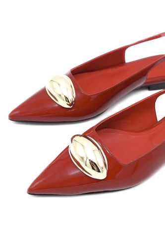 Toral slingback Rouge femmes (pointue chic - CAROLE boucle or) - Marine | Much more than shoes