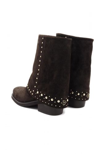 Botte marron à revers clouté et petit talon TOSCA BLU | Marine
