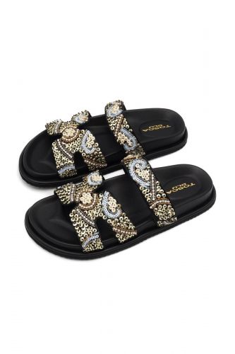 Tosca Blu Shoes mule Noir femmes (mule perles - S324 perles or) - Marine | Much more than shoes