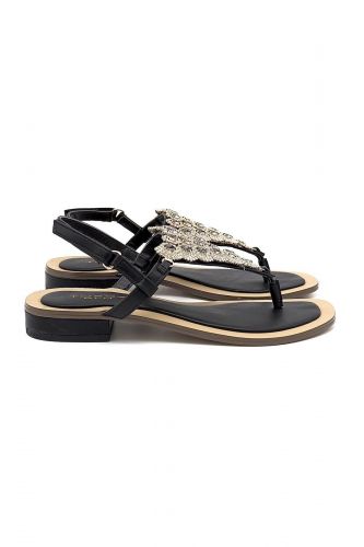 Sandales plates en cuir noir TOSCA BLU | Marine