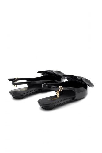 Slingbacks noires vernies avec noeud TOSCA BLU | Marine