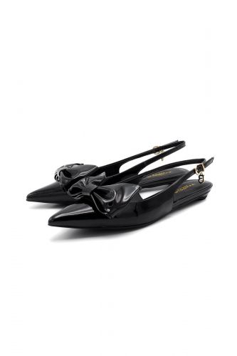 Slingbacks noires vernies avec noeud TOSCA BLU | Marine