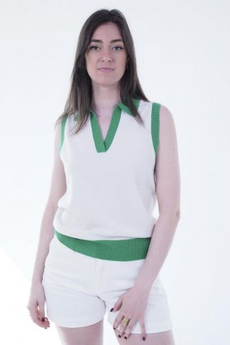 Tricots de Léa polo Ecru