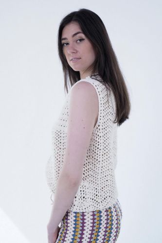 Pull en crochet beige TRICOTS DE LEA | Marine