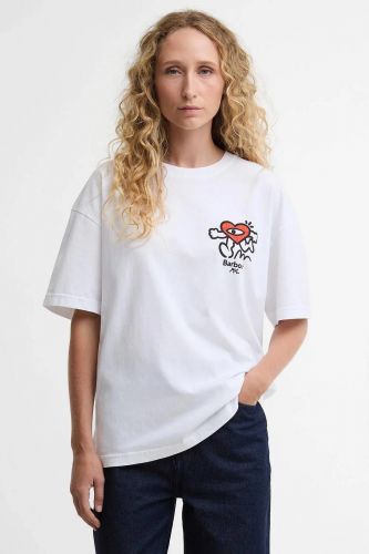 T-shirt oversize à motif cœur rouge BARBOUR x Mul Tyne | Marine