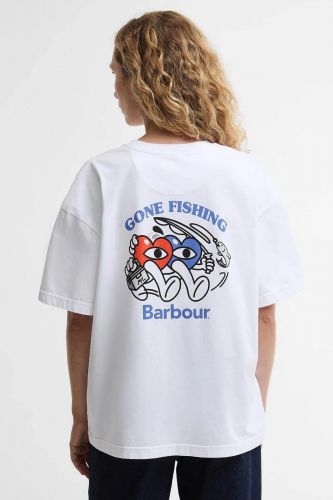 T-shirt oversize à motif cœur rouge BARBOUR x Mul Tyne | Marine