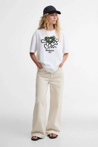 T-shirt unisex à motif cœur vert tartan BARBOUR x Mul Tyne | Marine