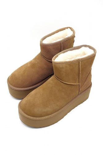 Boots plateforme nubuk camel UGG | Marine