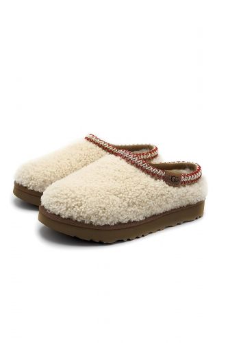 Sabot en peau de mouton bouclée écru UGG | Marine