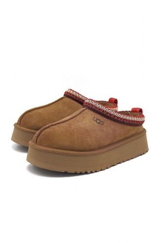 Mules fourrées en nubuk camel UGG | Marine