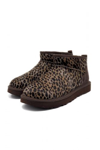 Classic ultramini en nubuk léopard UGG | Marine
