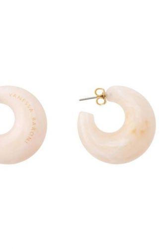 Vanessa Baroni Bijoux Beige femmes (boucle d'oreille beige marbrée - VB2280 Moon earring latte marb) - Marine | Much more than shoes
