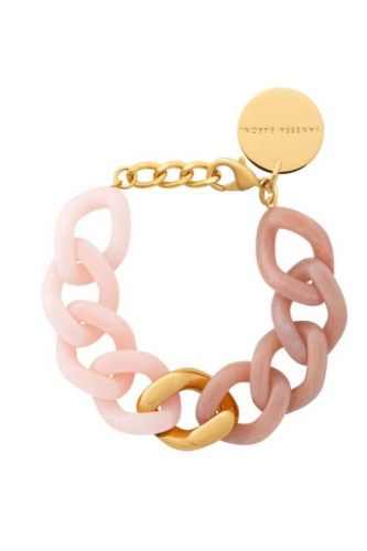 Vanessa Baroni Bracelet Pêche femmes (bracelet maillon bicolore pêche/or - VB2012 flat chain bracelet bic) - Marine | Much more than shoes