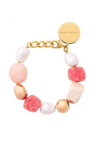 Vanessa Baroni Bracelet Rose femmes (bracelet perles forme organique rosées - VB2520 ibiza bracelet watermel) - Marine | Much more than shoes