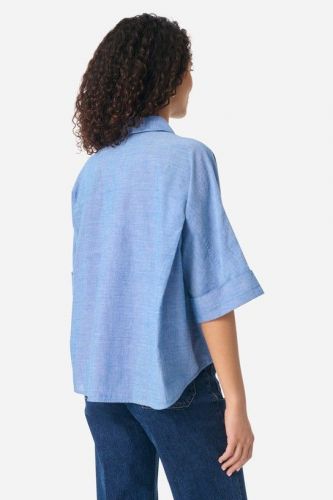Chemise bleu manches 3/4 en denim VANESSA BRUNO | Marine