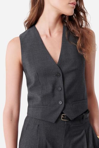 Gilet de costume gris chiné VANESSA BRUNO | Marine