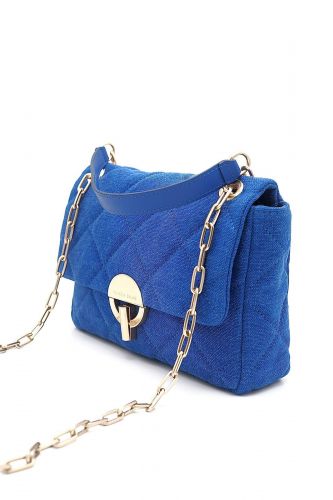 Sac à rabat en coton bleu vif VANESSA BRUNO | Marine