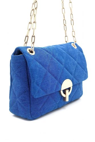 Sac à rabat en coton bleu vif VANESSA BRUNO | Marine