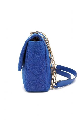 Sac à rabat en coton bleu vif VANESSA BRUNO | Marine