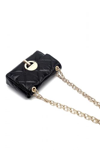 Petit sac en cuir matelassé noir VANESSA BRUNO | Marine