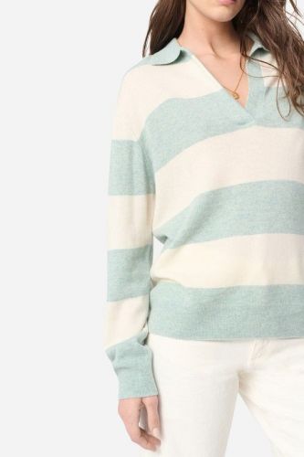 Polo rayé vert & blanc VANESSA BRUNO | Marine