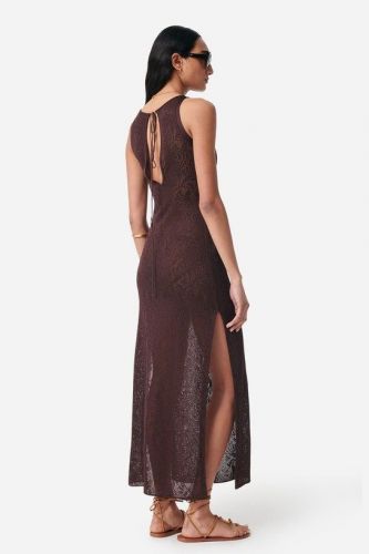Robe longue en crochet marron VANESSA BRUNO | Marine