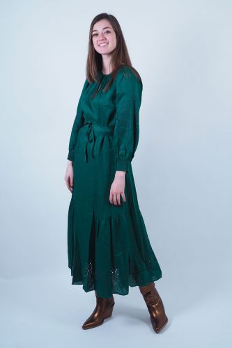 Longue robe en lin vert VANESSA BRUNO | Marine