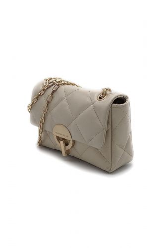 Sac à rabat en cuir matelassé beige VANESSA BRUNO | Marine