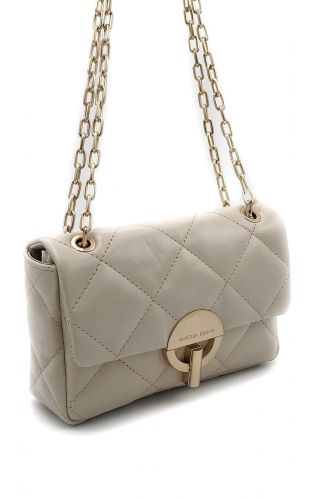 Sac à rabat en cuir matelassé beige VANESSA BRUNO | Marine