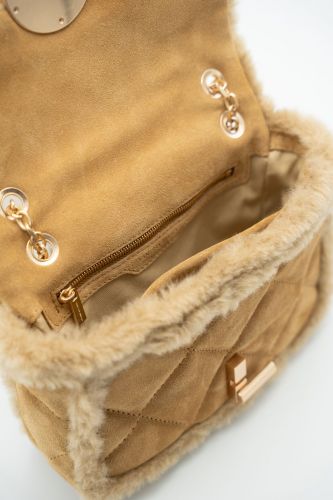 Vanessa Bruno sac à main Camel femmes (Sac DAIM matelassé moyen bord petits poi - MOON M daim caramel) - Marine | Much more than shoes