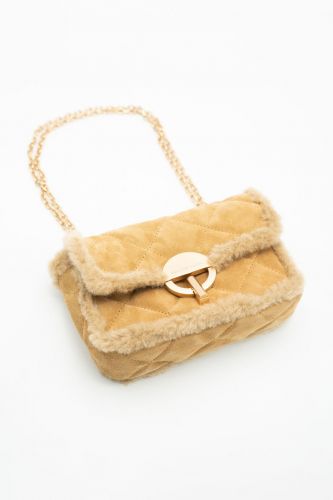 Vanessa Bruno sac à main Camel femmes (Sac DAIM matelassé moyen bord petits poi - MOON M daim caramel) - Marine | Much more than shoes