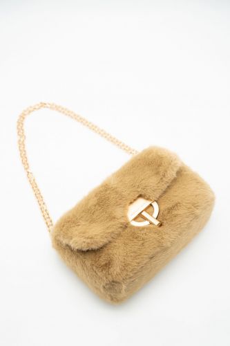 Vanessa Bruno sac à main Beige femmes (Sac rabat fausse fourrure beige dim : 13 - MOON M poil beige) - Marine | Much more than shoes