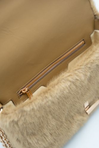 Vanessa Bruno sac à main Beige femmes (Sac rabat fausse fourrure beige dim : 13 - MOON M poil beige) - Marine | Much more than shoes