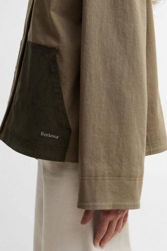 Veste kaki clair à col en velours côtelé BARBOUR | Marine