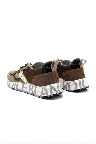 Voile Blanche basket bas Brun-multi hommes (camel/marron écriture semelle - CLUB 01 brun/beige) - Marine | Much more than shoes