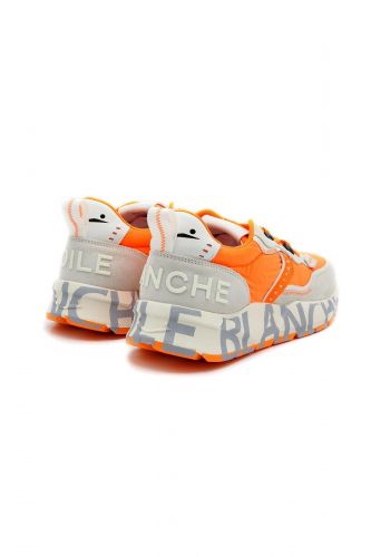 Voile Blanche basket bas Orange hommes (Côté fluo orange full - CLUB gris/fluo orange) - Marine | Much more than shoes