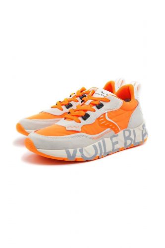 Voile Blanche basket bas Orange hommes (Côté fluo orange full - CLUB gris/fluo orange) - Marine | Much more than shoes