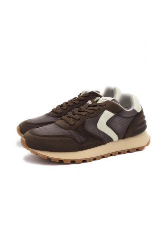 Sneaker marron foncé avec détail blanc VOILE BLANCHE | Marine