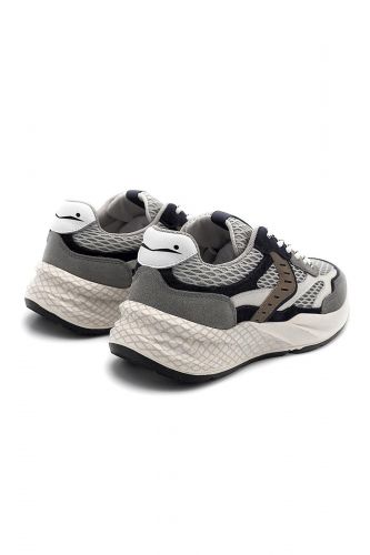 Voile Blanche basket bas Gris hommes (runner gris & bleu & camel - CLUB22 grey & blue) - Marine | Much more than shoes