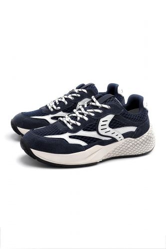 Voile Blanche basket bas Bleu/blanc hommes (runner navy & blanc - CLUB22 bleu & blanc) - Marine | Much more than shoes