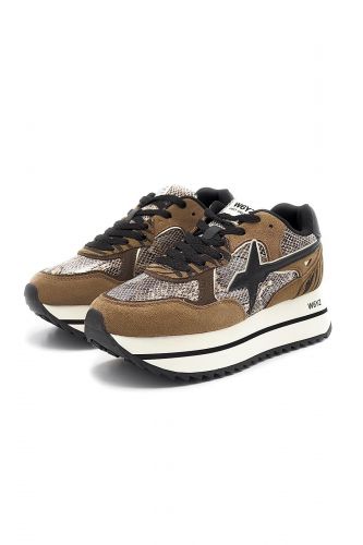 W6YZ basket bas Brun-multi femmes (daim naturel et brun semelle maxi - DEVA multi brun) - Marine | Much more than shoes