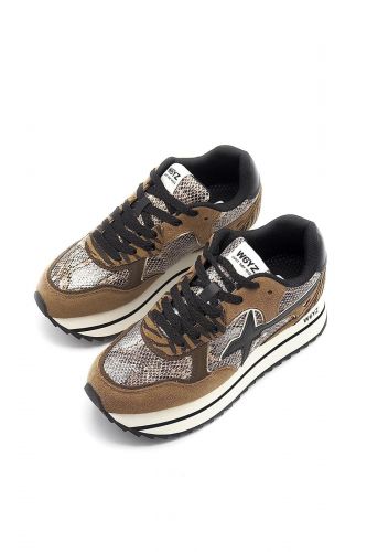 W6YZ basket bas Brun-multi femmes (daim naturel et brun semelle maxi - DEVA multi brun) - Marine | Much more than shoes