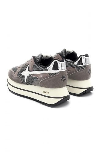 W6YZ basket bas Gris femmes (gris taupé motif chevrons - DEVA gris taupé) - Marine | Much more than shoes