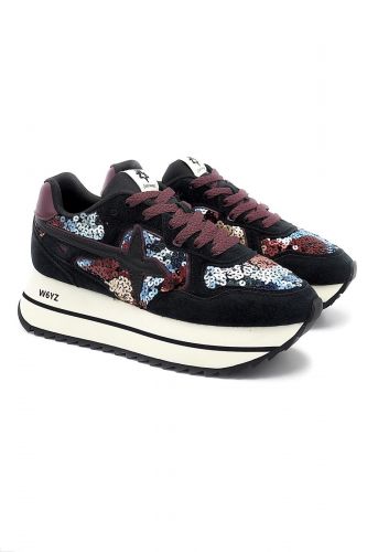 W6YZ basket bas Noir femmes (noir sequins multis - DEVA noir) - Marine | Much more than shoes