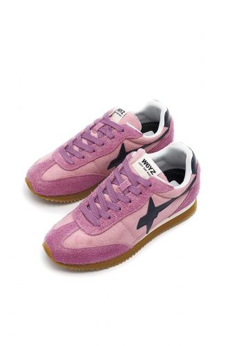 W6YZ basket bas Rose femmes (nouvelle semelle fine - SAMOA rose cyclamen) - Marine | Much more than shoes