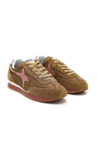 W6YZ basket bas Naturel femmes (nouvelle semelle fine naturel coté rose - SAMOA naturel/rose) - Marine | Much more than shoes