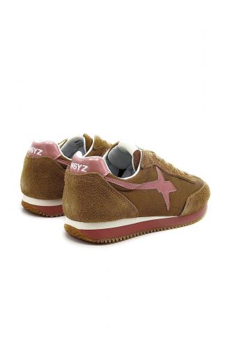 W6YZ basket bas Naturel femmes (nouvelle semelle fine naturel coté rose - SAMOA naturel/rose) - Marine | Much more than shoes
