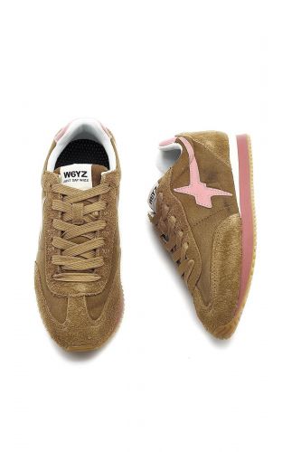 W6YZ basket bas Naturel femmes (nouvelle semelle fine naturel coté rose - SAMOA naturel/rose) - Marine | Much more than shoes