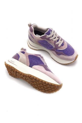 W6YZ basket bas Parme femmes (parme multi pony semelle medium - ANNY viola/parme) - Marine | Much more than shoes