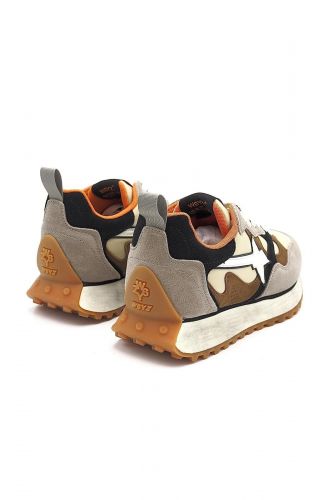 W6YZ basket bas Taupe hommes (taupe avec intérieur orange - LOOP-M taupe, beige & noir) - Marine | Much more than shoes